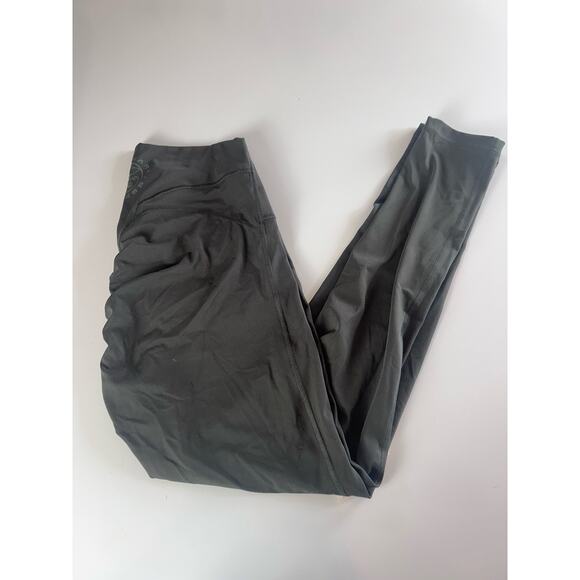 NWT GYMSHARK Legacy Logo Leggings Deep Olive Green Women’s Large Body Fit B7A4E - Picture 1 of 7